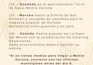 Marcha, recogida de castañas y paella popular
