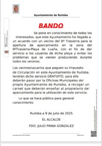 Nuevo aparcamiento en Luaña, gratuito para vecinos de Ruiloba