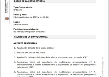 Anuncio Pleno 25 de septiembre