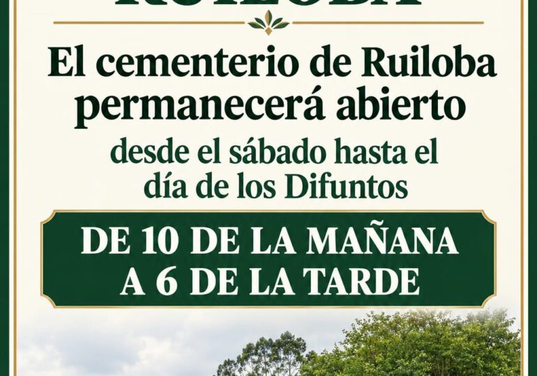 EL CEMENTERIO DE RUILOBA PERMANECERÁ ABIERTO HASTA EL DÍA DE LOS DIFUNTOS